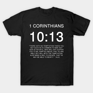 1 Corinthians 10:13 Bible Verse KJV Text T-Shirt